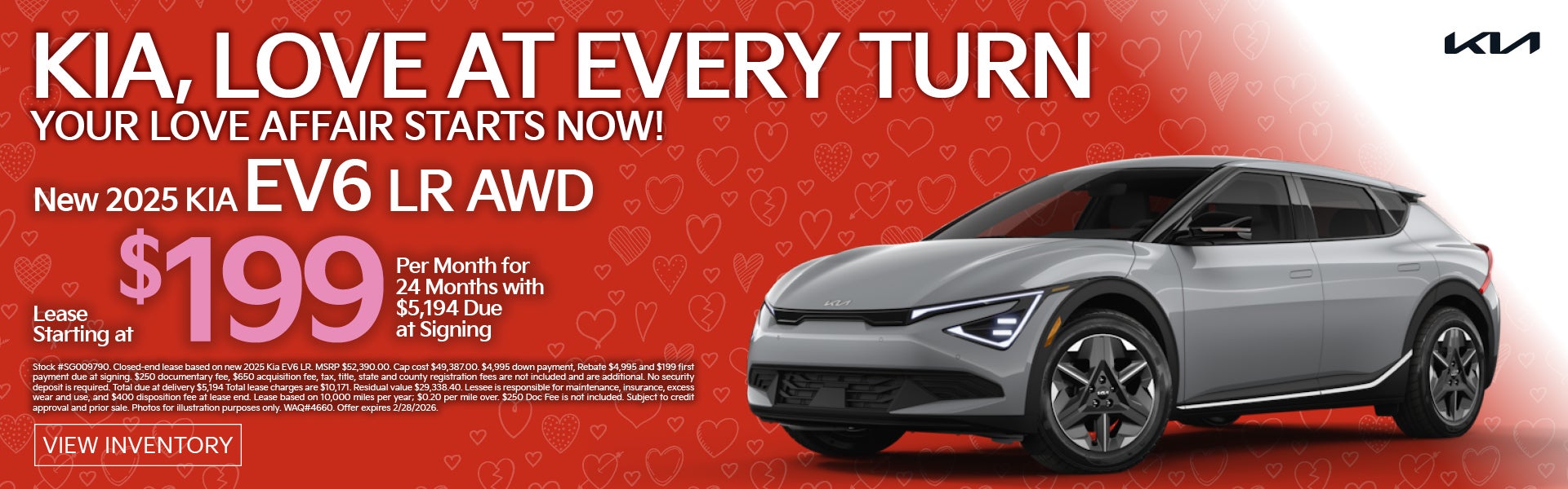 NEW 2025 KIA EV6 LR AWD Lease starting at $199/mo for 24 mo