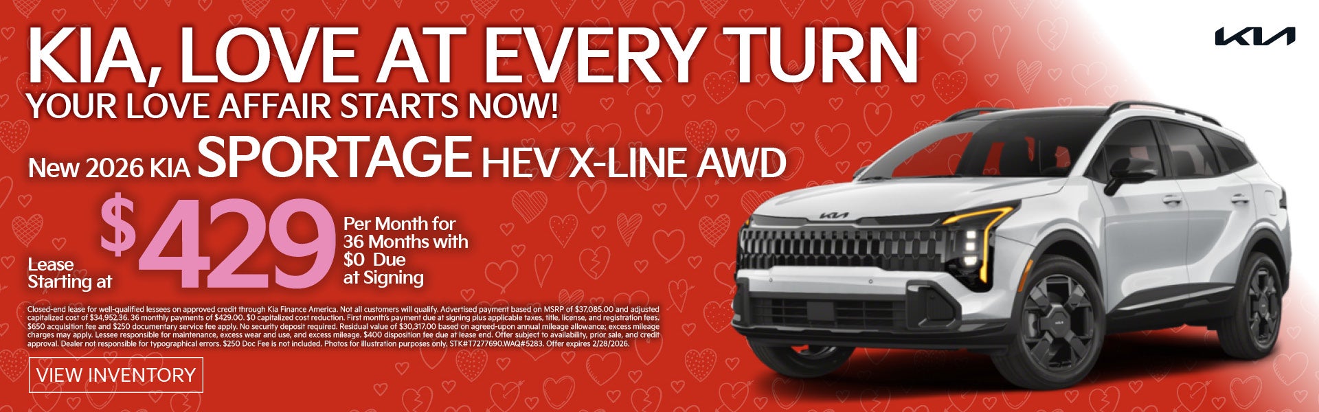 Sportage $429/mo for 36mo